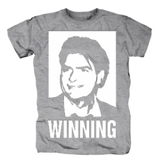 CHARLIE SHEEN - Winning - sivé detské tričko