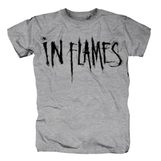 IN FLAMES - Logo - sivé detské tričko