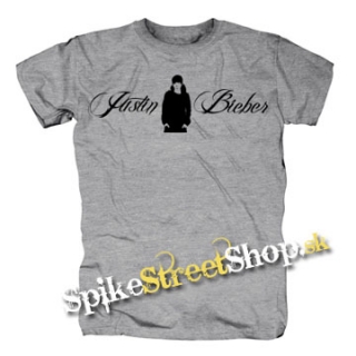 JUSTIN BIEBER - Logo - sivé detské tričko
