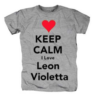 KEEP CALM I LOVE LEON VIOLETTA - sivé detské tričko