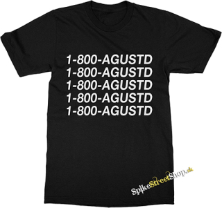 1-800-AGUSTD (SUGA - BTS) - čierne detské tričko