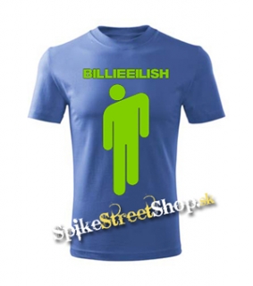 BILLIE EILISH - Logo & Stickman - azurovomodré detské tričko