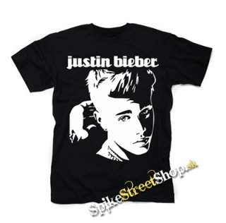 JUSTIN BIEBER - Logo & Portrait - čierne detské tričko