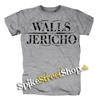 WALLS OF JERICHO - Logo - sivé detské tričko