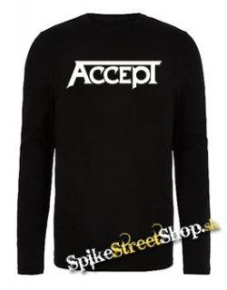 ACCEPT - Logo - čierne detské tričko s dlhými rukávmi