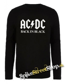 ACDC - Back In Black - čierne detské tričko s dlhými rukávmi