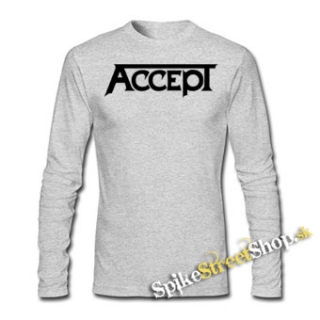 ACCEPT - Logo - šedé detské tričko s dlhými rukávmi