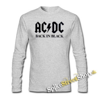 ACDC - Back In Black - šedé detské tričko s dlhými rukávmi