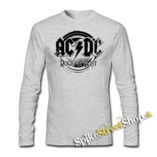 ACDC - Rock Or Bust Black - šedé detské tričko s dlhými rukávmi