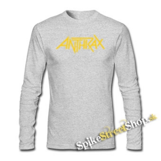 ANTHRAX - Logo - šedé detské tričko s dlhými rukávmi
