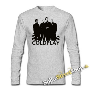 COLDPLAY - Logo & Band - šedé detské tričko s dlhými rukávmi