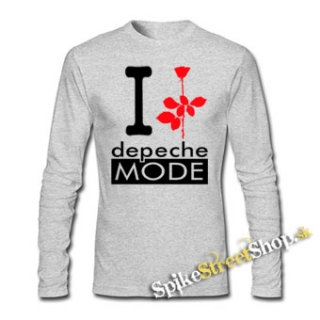 I LOVE DEPECHE MODE - šedé detské tričko s dlhými rukávmi