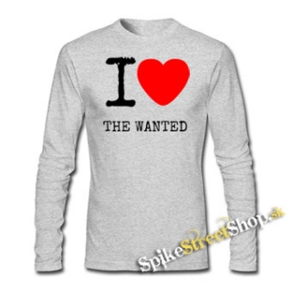 I LOVE THE WANTED - šedé detské tričko s dlhými rukávmi