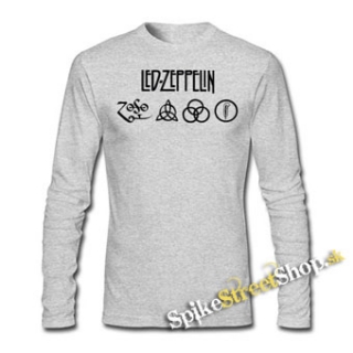 LED ZEPPELIN - Logo - šedé detské tričko s dlhými rukávmi