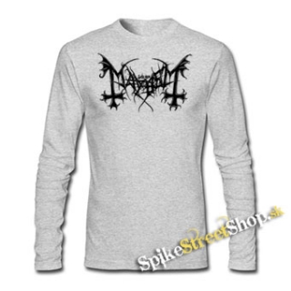MAYHEM - Logo - šedé detské tričko s dlhými rukávmi