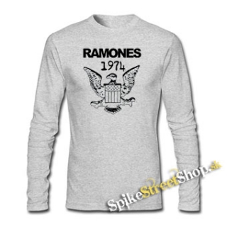 RAMONES - 1974 - šedé detské tričko s dlhými rukávmi