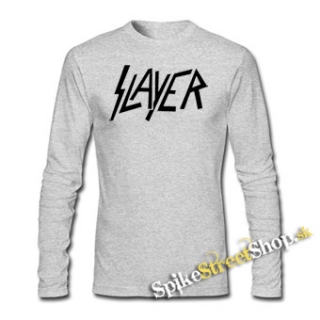 SLAYER - Logo - šedé detské tričko s dlhými rukávmi