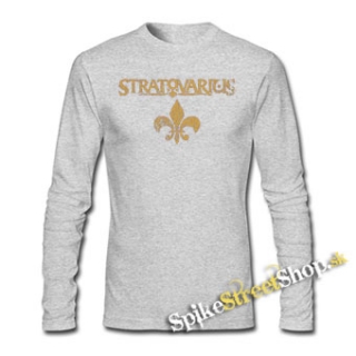 STRATOVARIUS - Gold Logo - šedé detské tričko s dlhými rukávmi