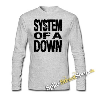 SYSTEM OF A DOWN - Logo - šedé detské tričko s dlhými rukávmi