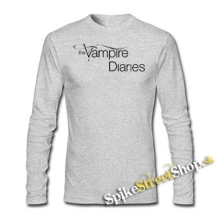 VAMPIRE DIARIES - Logo - Pod Sebou - šedé detské tričko s dlhými rukávmi