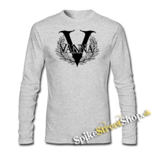 VANNA - Logo - šedé detské tričko s dlhými rukávmi