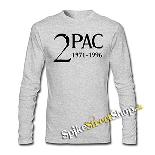 2 PAC - 1971-1996 - šedé detské tričko s dlhými rukávmi