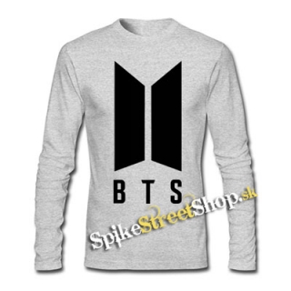 BTS - BANGTAN BOYS - Logo - šedé detské tričko s dlhými rukávmi