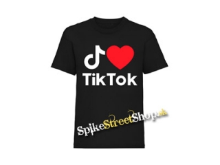 I LOVE TIK TOK - čierne detské tričko