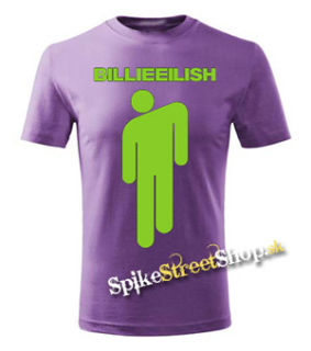 BILLIE EILISH - Logo & Stickman - fialové detské tričko
