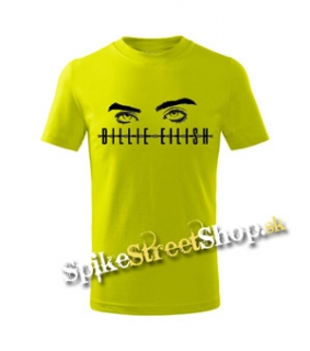 BILLIE EILISH - Eyes Logo - limetkové detské tričko