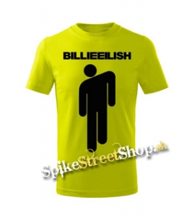 BILLIE EILISH - Logo & Stickman - limetkové detské tričko