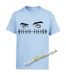 BILLIE EILISH - Eyes Logo - nebesky modré detské tričko