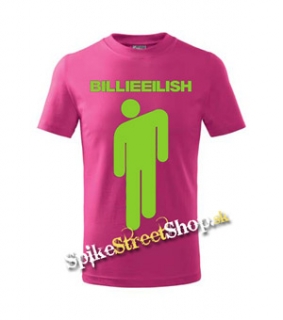BILLIE EILISH - Logo & Stickman - ružové detské tričko