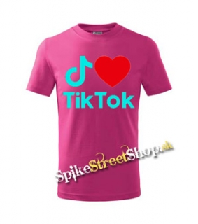 I LOVE TIK TOK Colour - ružové detské tričko