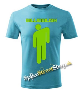 BILLIE EILISH - Green Logo Stickman - tyrkysové detské tričko