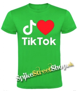 I LOVE TIK TOK - zelené detské tričko