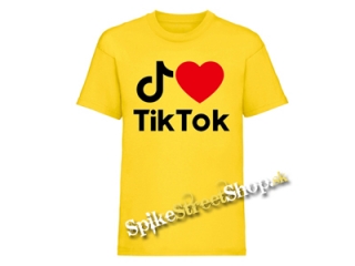 I LOVE TIK TOK - žlté detské tričko