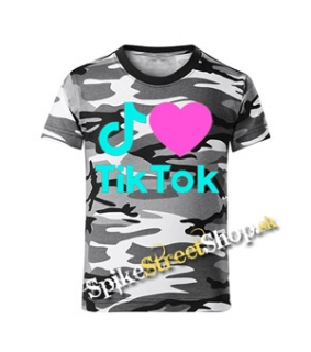 I LOVE TIK TOK - maskáčové chlapčenské tričko METRO CAMO