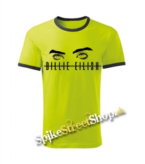 BILLIE EILISH - Eyes Logo - limetkové chlapčenské tričko - CONTRAST BORDERS