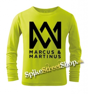 MARCUS & MARTINUS - Logo - limetkové detské tričko s dlhými rukávmi