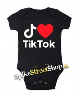 I LOVE TIK TOK - čierne detské body