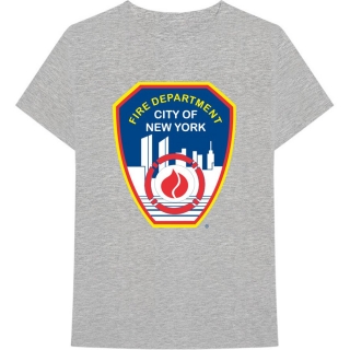 NEW YORK CITY - Fire Dept. Badge - sivé pánske tričko