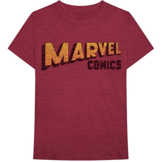 MARVEL COMICS - Warped Logo - červené pánske tričko