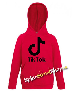 TIK TOK - Logo - červená detská mikina