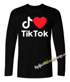 I LOVE TIK TOK - čierne pánske tričko s dlhými rukávmi