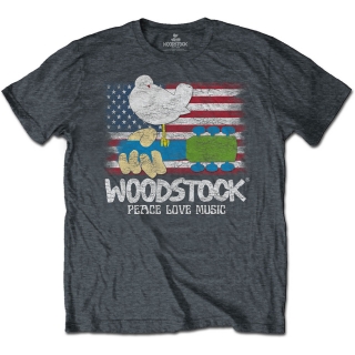 WOODSTOCK - Flag - sivé pánske tričko