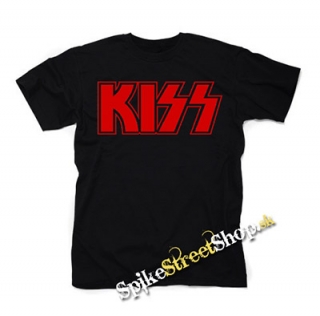 KISS - Red Logo - čierne detské tričko