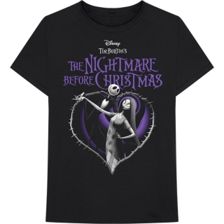 THE NIGHTMARE BEFORE CHRISTMAS - Purple Heart - čierne pánske tričko