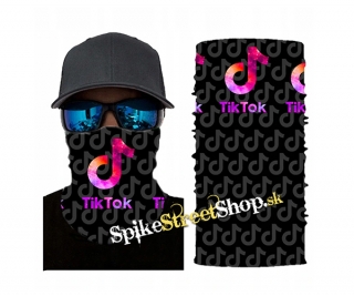 Šatka multifunkčná TIK TOK - Logo Rainbow Grey