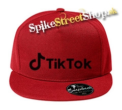 TIK TOK - Black Logo - červená šiltovka model "Snapback"